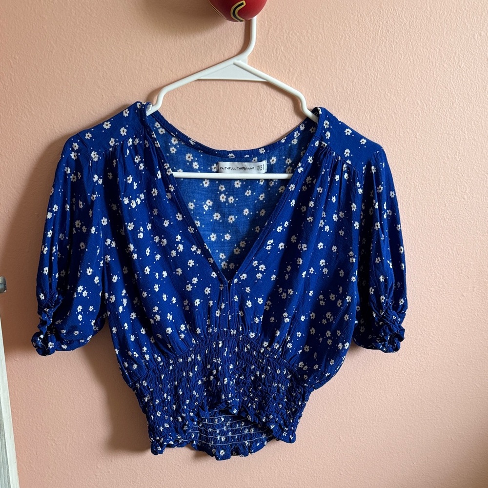 Blue Floral Women's Top